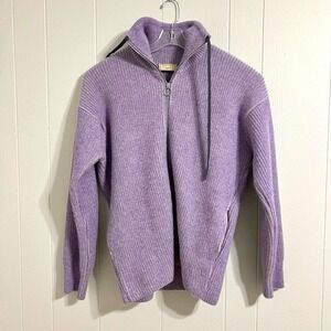 Maison‎ Kitsuné - Ribbed Lambswool Zip-Up Cardigan - Light Purple - Medium $445